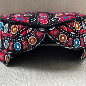 Men Hat Handmade Embroidery Multi Color Round Front Cut Sindhi Topi Cap Hat